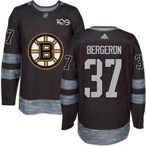 Herren Boston Bruins Eishockey Trikot Patrice Bergeron #37 Authentic Schwarz 1917-2017 100th Anniversary